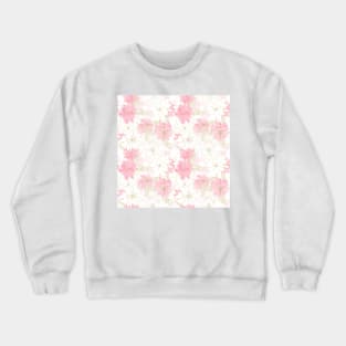 Pink and Gold Floral Paint Design Crewneck Sweatshirt